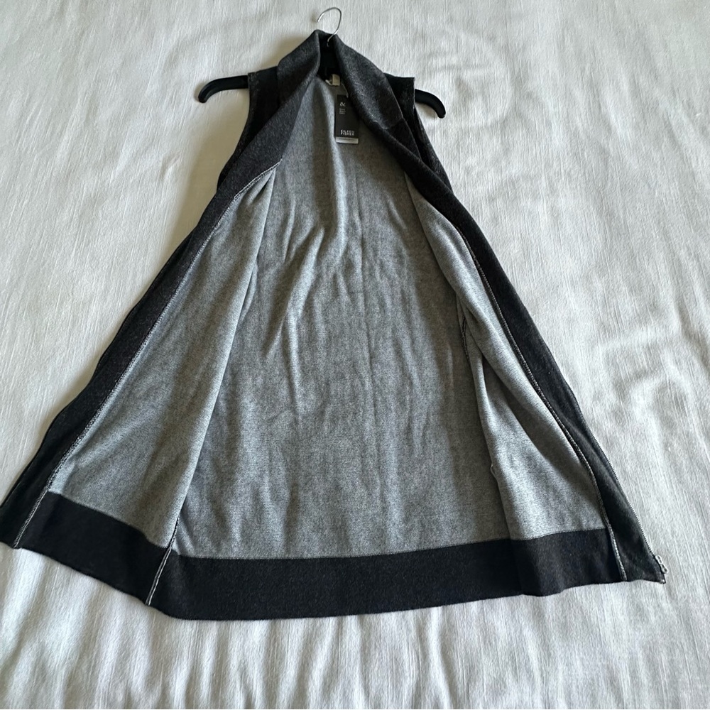 Eileen Fisher Sweater Vest Womens XXS Gray Plaited Organic Cotton Minimalist NWT - Picture 7 of 10